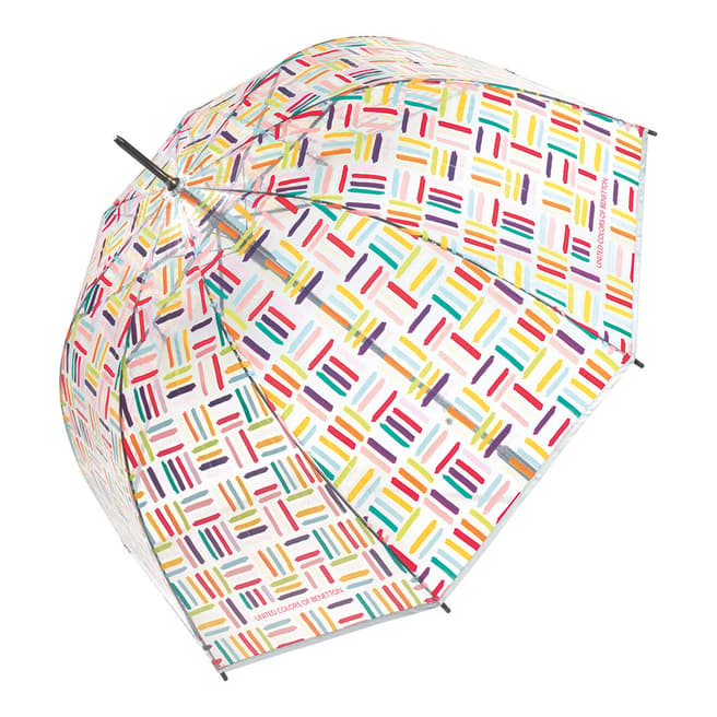 Benetton Transparent / Multi Geometric Birdcage Umbrella