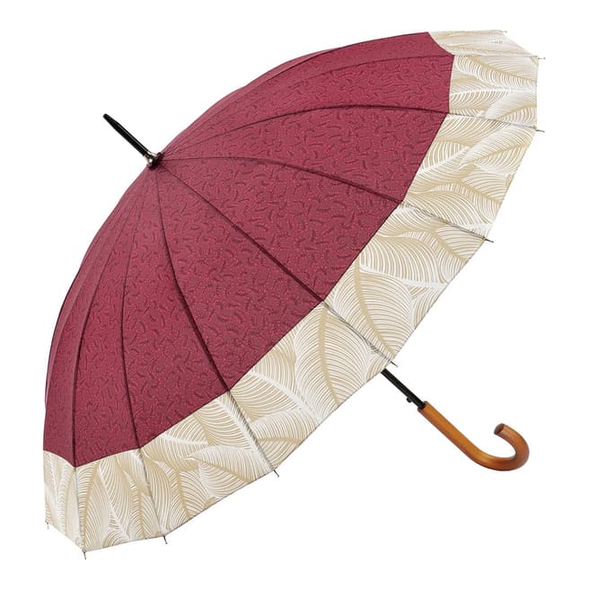 C-Collection Burgundy / Beige Tropical Border Umbrella