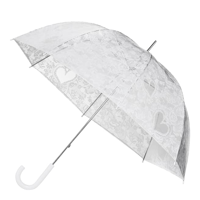 Impliva Transparent / White Lace Birdcage Umbrella