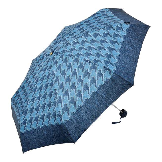 M&P Blue Houndstooth Border Umbrella