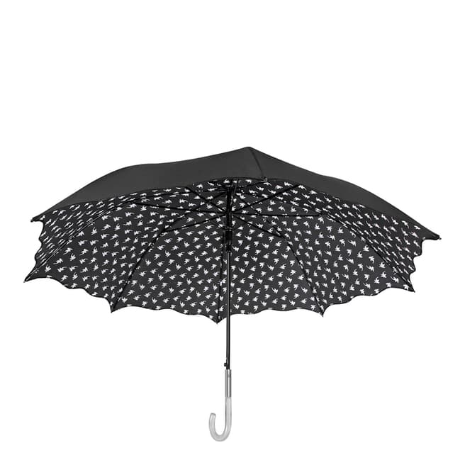 Perletti Black / White Double Canopy Flower Umbrella