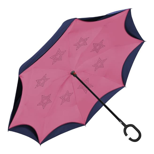 Perletti Navy / Pink Reversible Umbrella