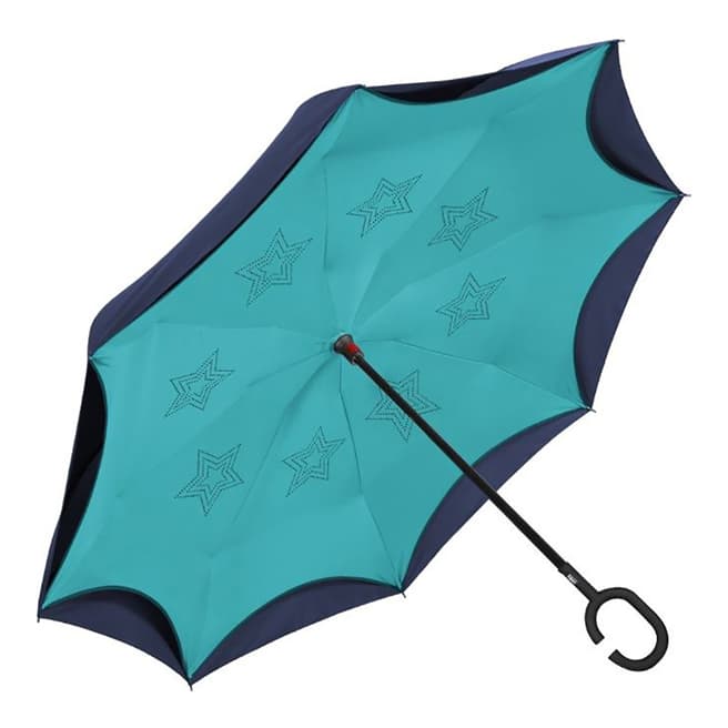 Perletti Navy / Turquoise Reversible Umbrella