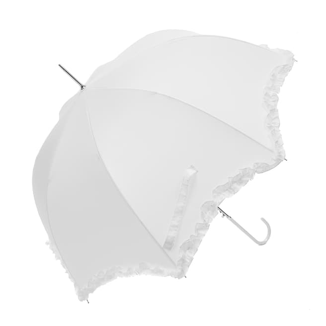Susino White Scallop Frilled Border Umbrella