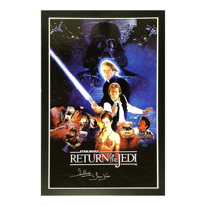 Allstar Signings "Return of the Jedi"movie poster signed by Dave Prowse/Darth Vader/framed