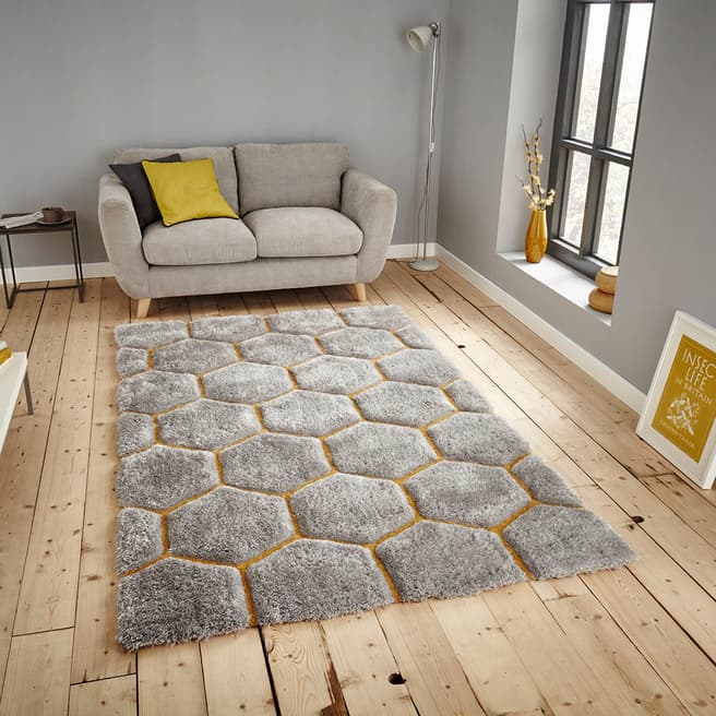 Think Rugs Noble House 120x170cm Rug, Grey/Yellow