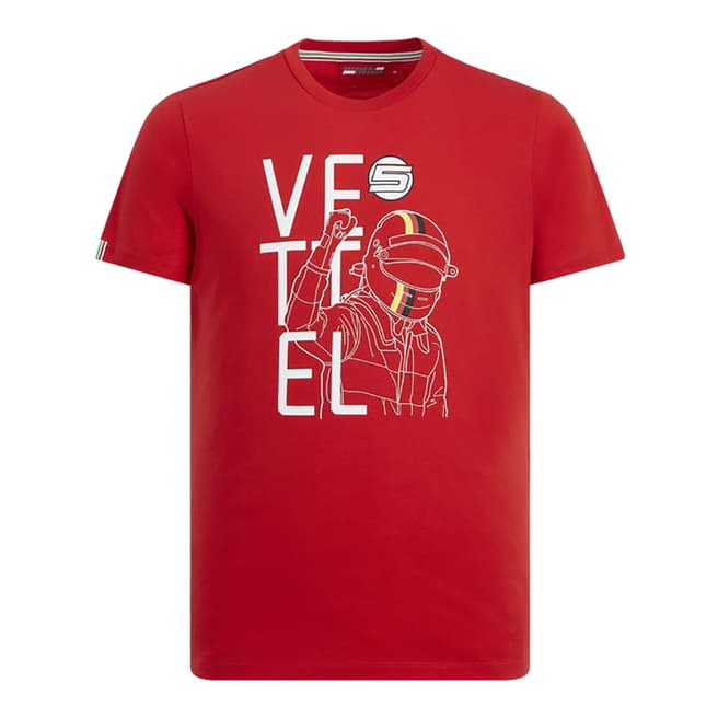 Scuderia Ferrari Red Vettel Driver Cotton T-Shirt