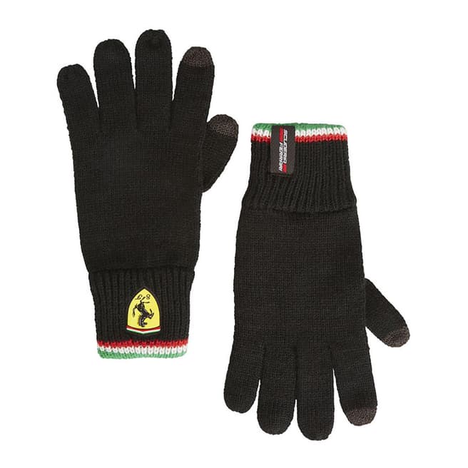 Scuderia Ferrari Black Knitted Touch Gloves