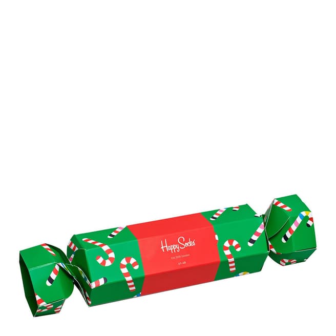 Happy Socks Christmas Candy Cane Cracker 2 Pack Gift Box