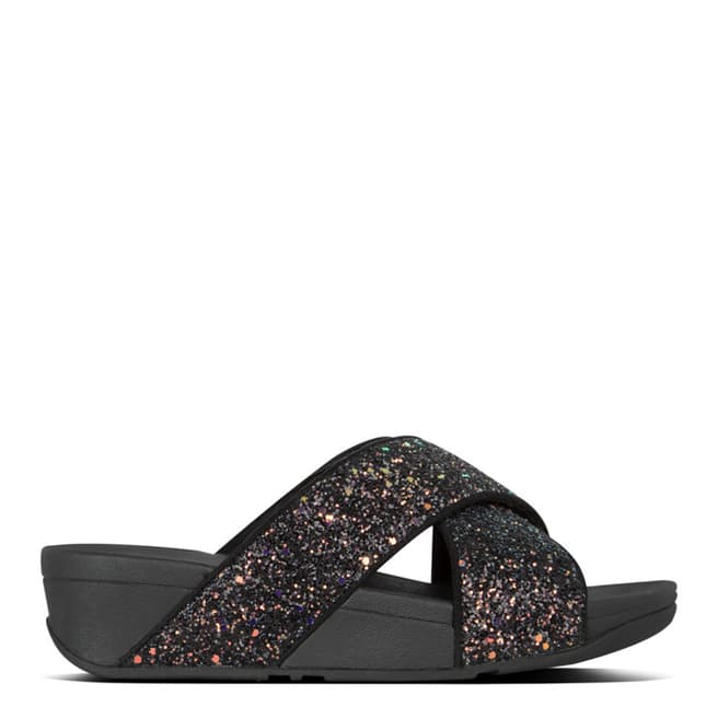 FitFlop Black Mix Lulu Glitter Slide Sandals