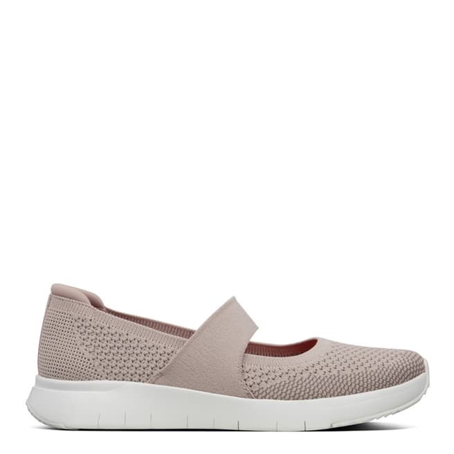 FitFlop Mink & White Marbleknit Mary Janes
