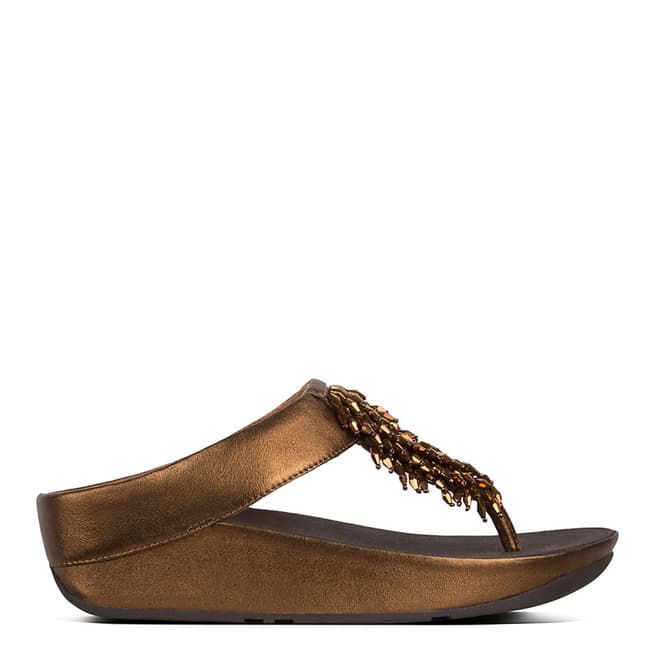 FitFlop Bronze Rumba Toe Thongs Sandals