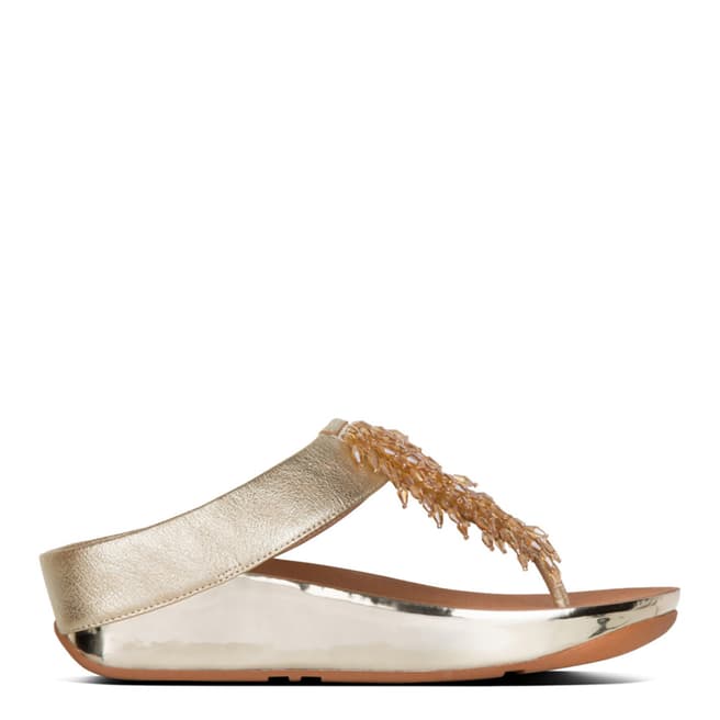 FitFlop Gold Rumba Toe Thongs Sandals