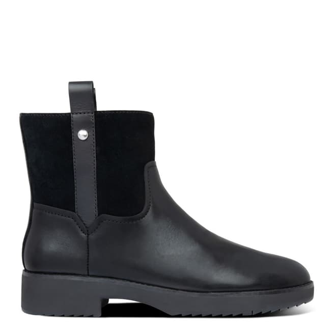 FitFlop Black Signey Leather Ankle Boots
