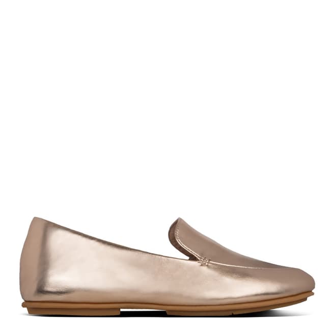 FitFlop Rose Gold Lena Metallic Loafers