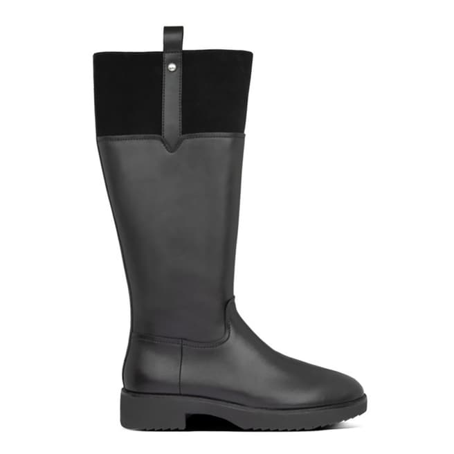 FitFlop Black Signey Leather Knee High Boots