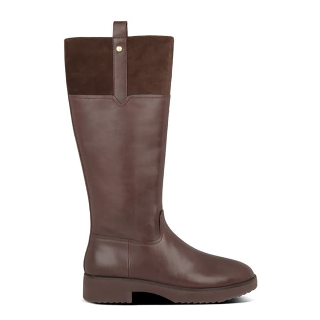 FitFlop Brown Signey Leather Knee High Boots