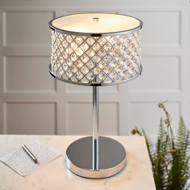 Lymington Chrome/Glass Hudson 2-Light Table Lamp