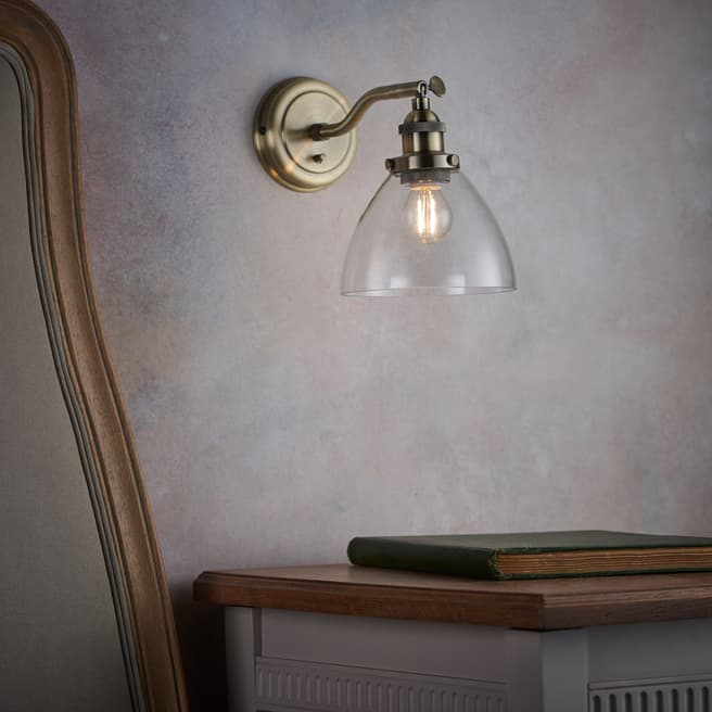 Lymington Glass/Antique Brass Hansen Wall Lamp