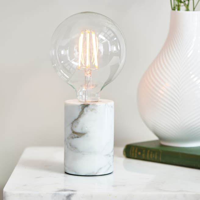 Lymington White Marble Otto Table Lamp