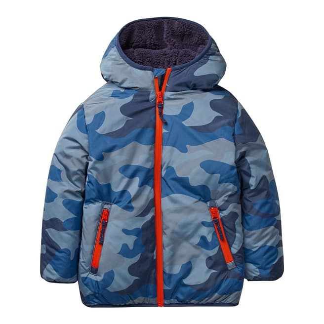 Boden Blue Camouflage Teddy-Lined Anorak