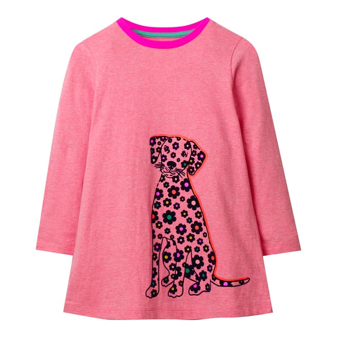 Boden Girls Chalky Pink Marl Dog Tunic