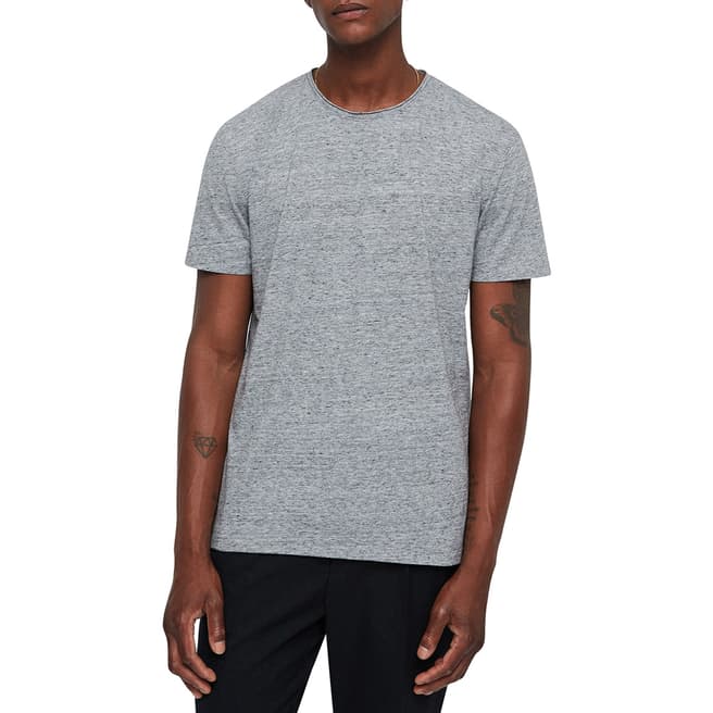 AllSaints Grey Finer Crew T-Shirt