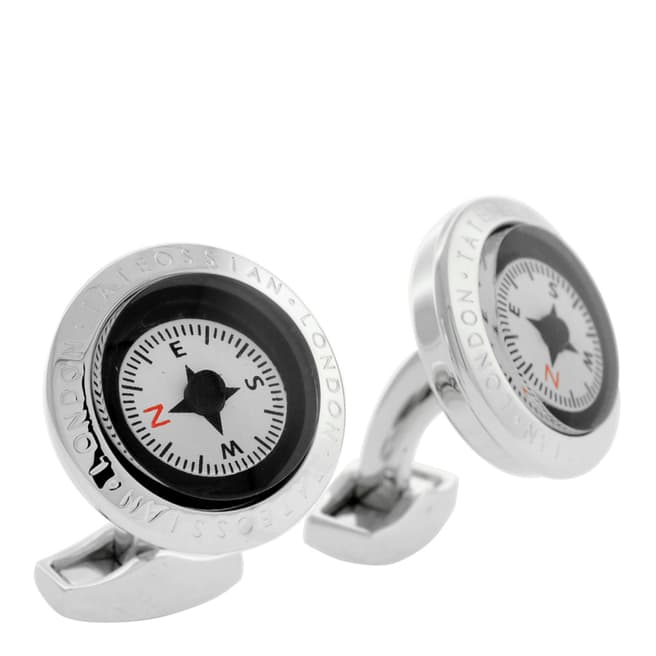 Tateossian Silver Mechanical Compass Cufflinks