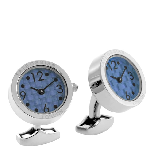 Tateossian Silver Blue Watch Cufflinks