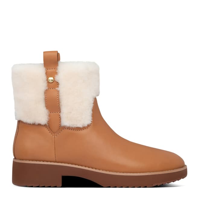 FitFlop Tan Mimie Shearling Ankle Boots