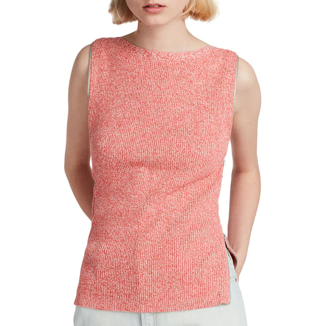 AllSaints Coral Anza Cotton Blend Knit Top