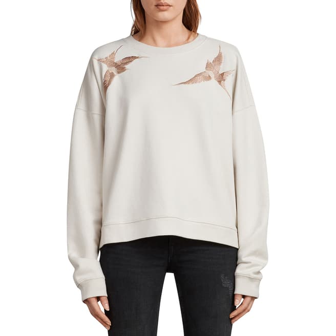 AllSaints Ivory Birds Sweatshirt
