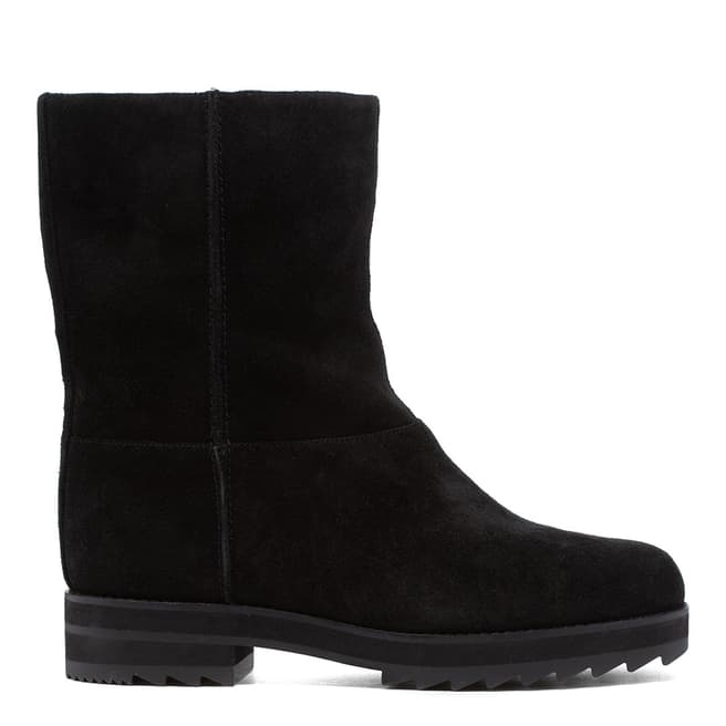 Jil Sander Black Suede Curly Lining Ankle Boots