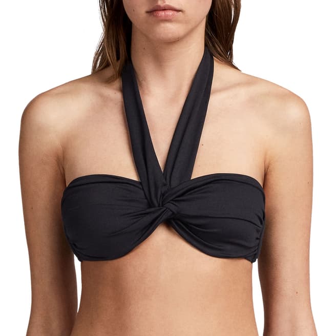 AllSaints Black Libbie Bikini Top