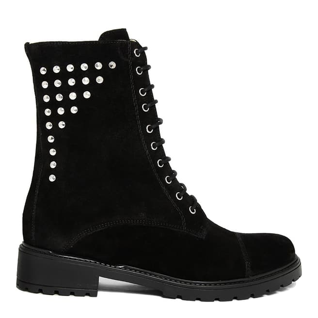 Roberto Carrioli Black Studded Lace Up Boot