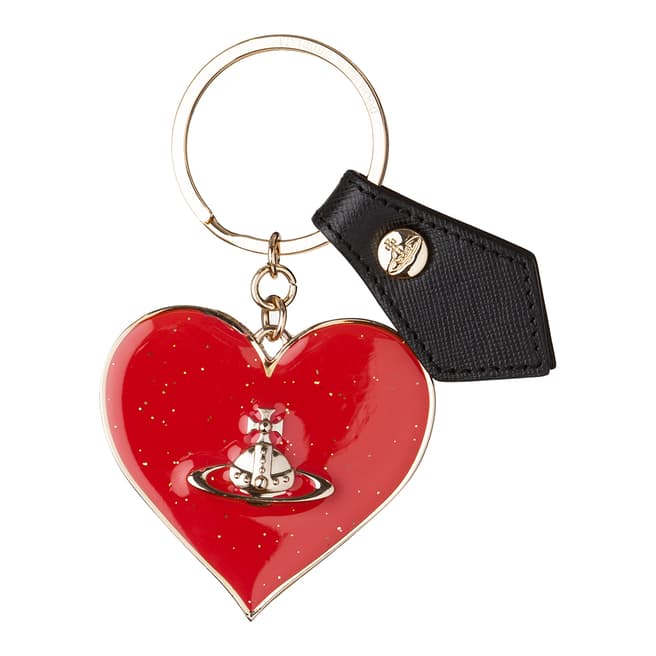 Vivienne Westwood Red Mirror Heart Gadget Keyring