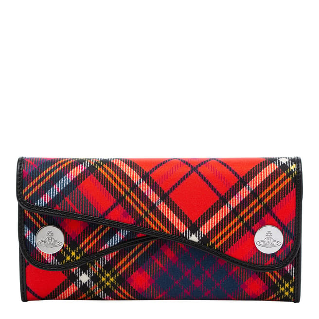 Vivienne Westwood Red Tartan Double Dot Flap Wallet