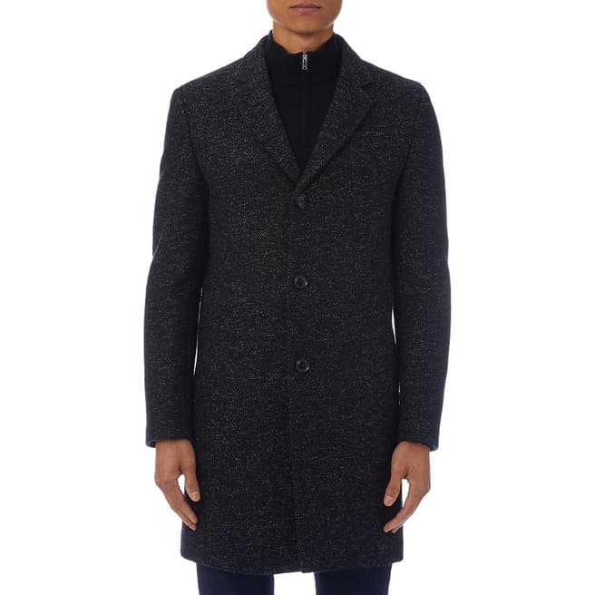 Reiss Charcoal Bogart Wool Blend Coat