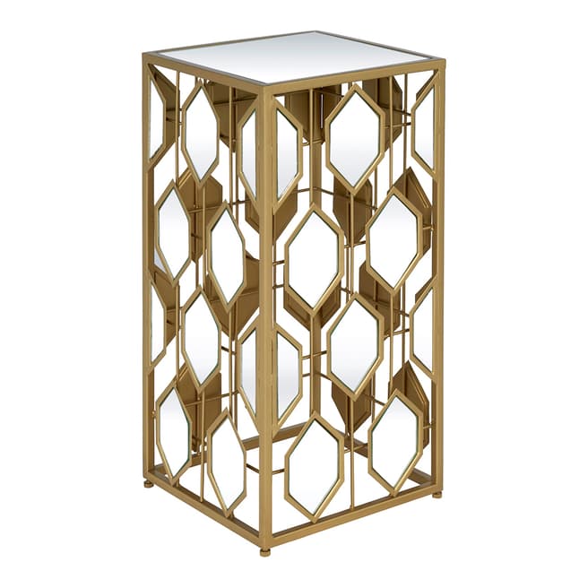 Serene Furnishings Hyderabad Gold Mirrored Small Side Table