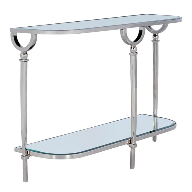Serene Furnishings Lucknow Nickel Console Table Mirrored Top