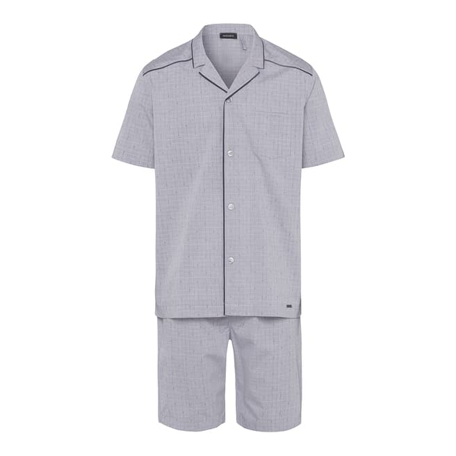 Hanro Theo grey check S/SLV Pajama