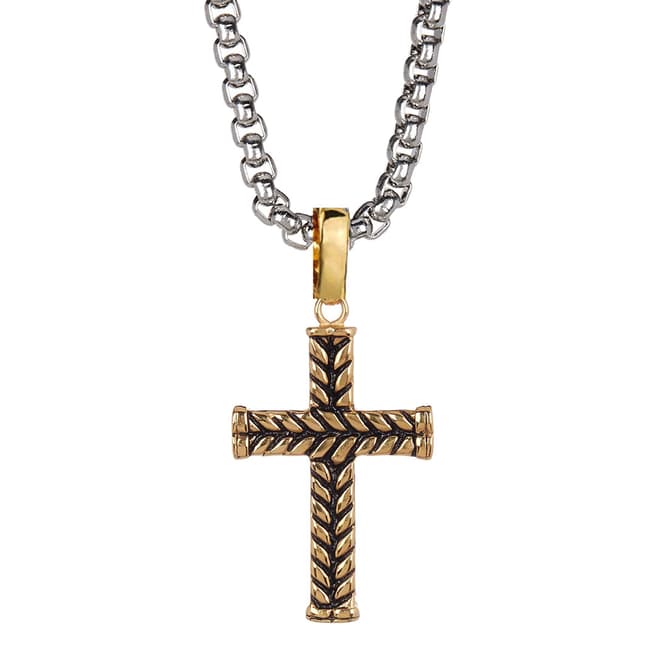 Stephen Oliver 18K Gold Plated & Silver Plated Cross Necklace