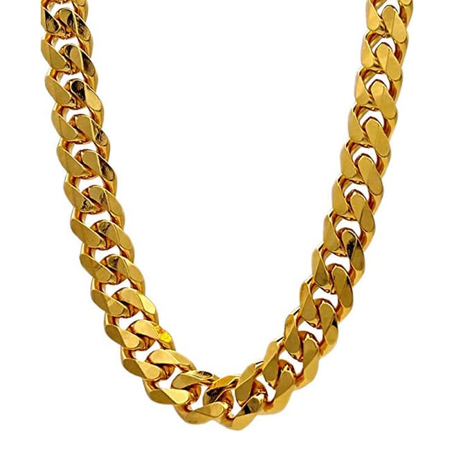 Stephen Oliver 18K Gold Cable & CZ Clasp Necklace