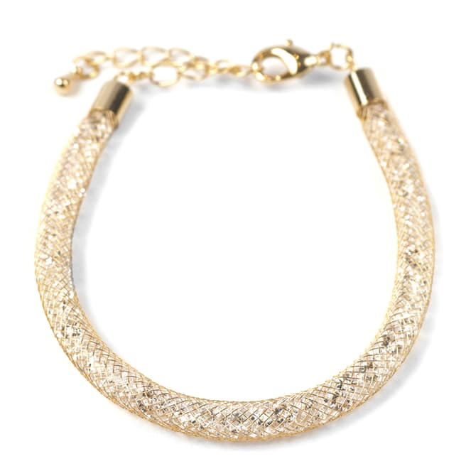 Amrita Singh Gold Crystal Mesh Single Line Bracelet