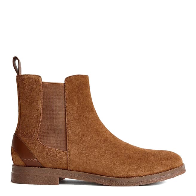 Reiss Tan Rogers Suede Chelsea Boots