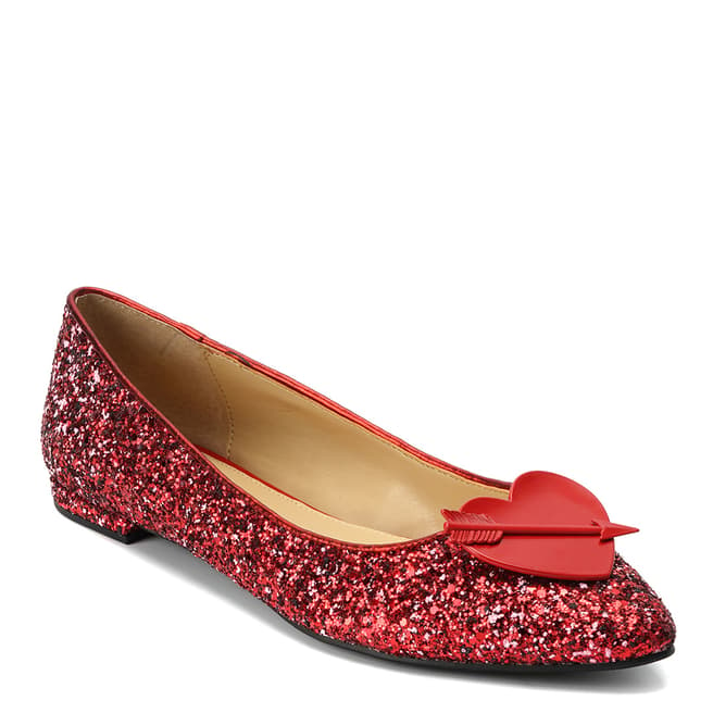 Katy Perry Red Cupid Glitter Ballet Flat