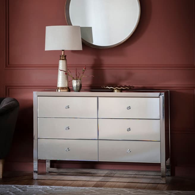 Gallery Living Mawi 6 Drawer Mirrored Chest