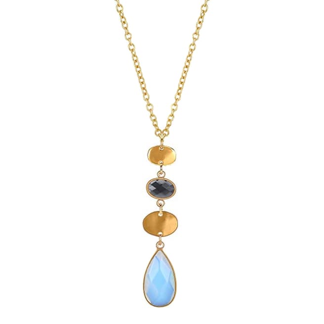 Liv Oliver 18K Gold Plated Multi Gemstone Necklace