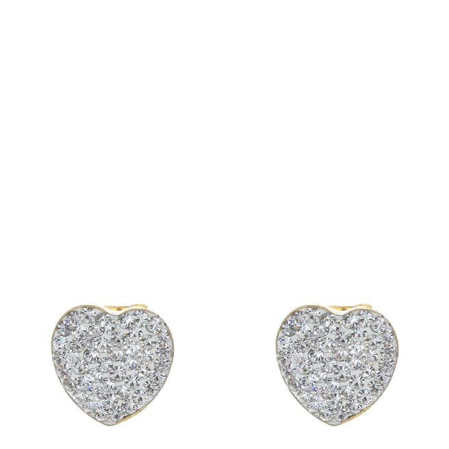 Liv Oliver 18K Gold Heart Crystal Earrings