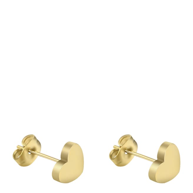 Liv Oliver 18K Gold Plated Heart Stud Earrings